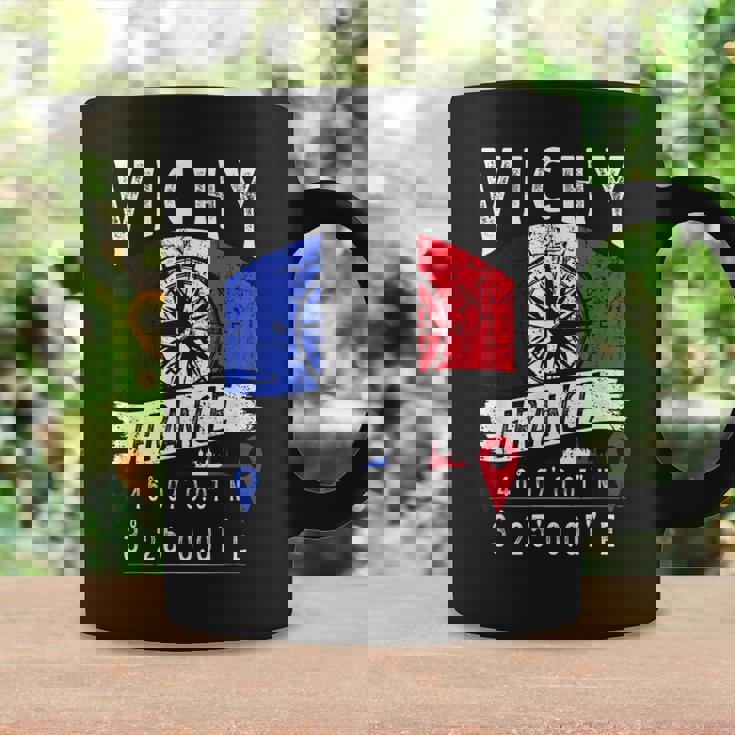 ヴィシー フランス 国旗 Gps座標 コーヒーマグ ギフトのアイデア