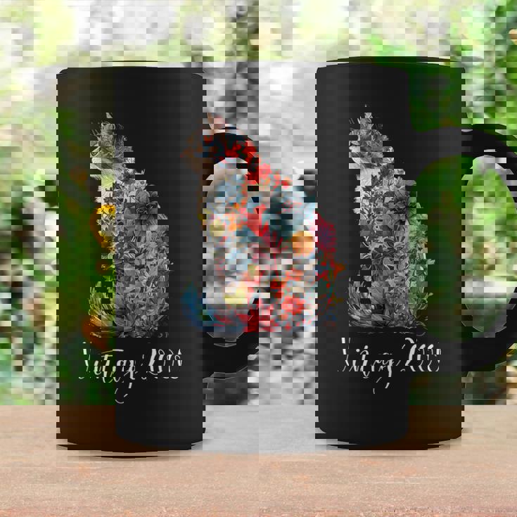 ヴィンテージ 2000 花柄 花 猫好き 24時間 誕生日 コーヒーマグ ギフトのアイデア