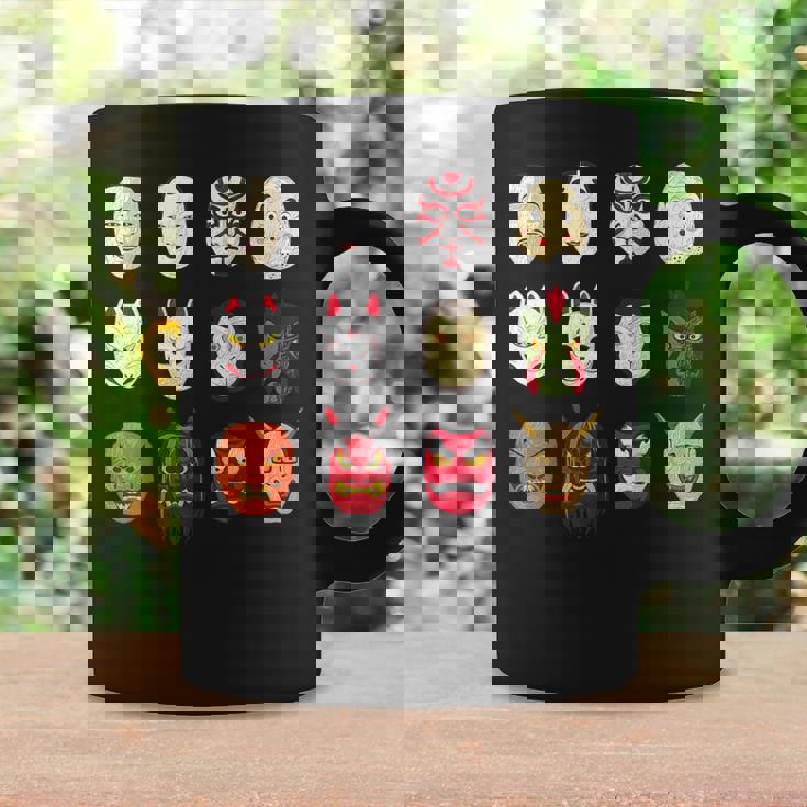 ヴィンテージ グラフィカル 日本 アート 天狗 きつね ひょっとこ マスク コーヒーマグ ギフトのアイデア