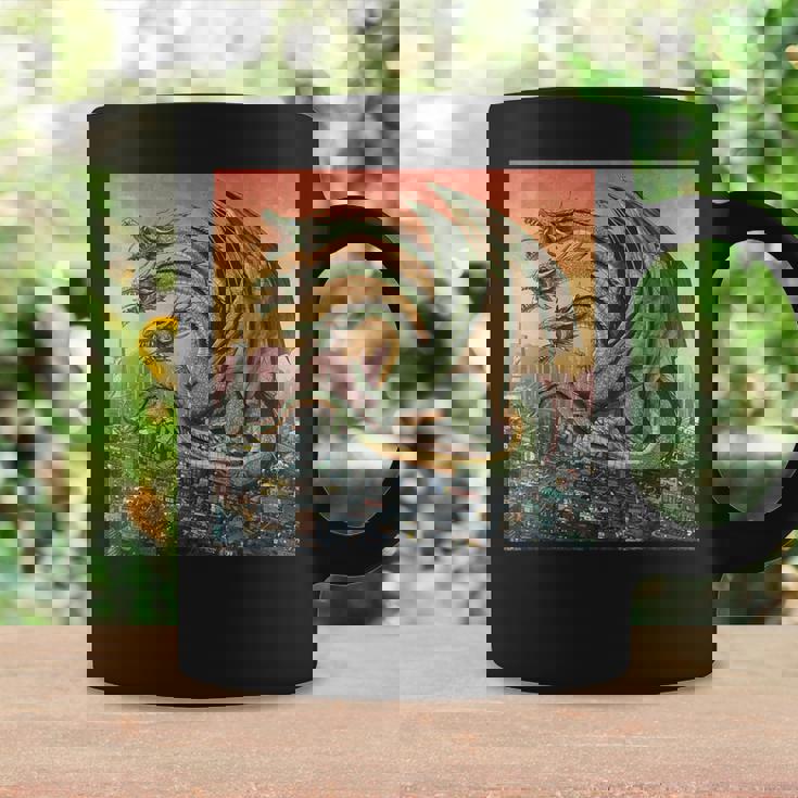 ヴィンテージ ドラゴンキング ギドラ アート 夕日 日本人 キッズ 男性 コーヒーマグ ギフトのアイデア