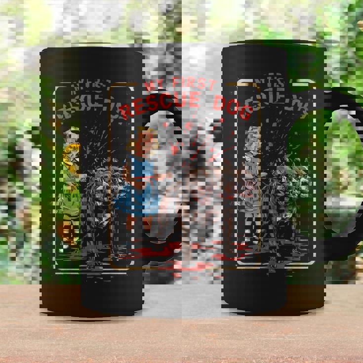 ヴィンテージ ホラー 映画 恋人 レトロ ハロウィン シャツ レスキュー 犬 コーヒーマグ ギフトのアイデア