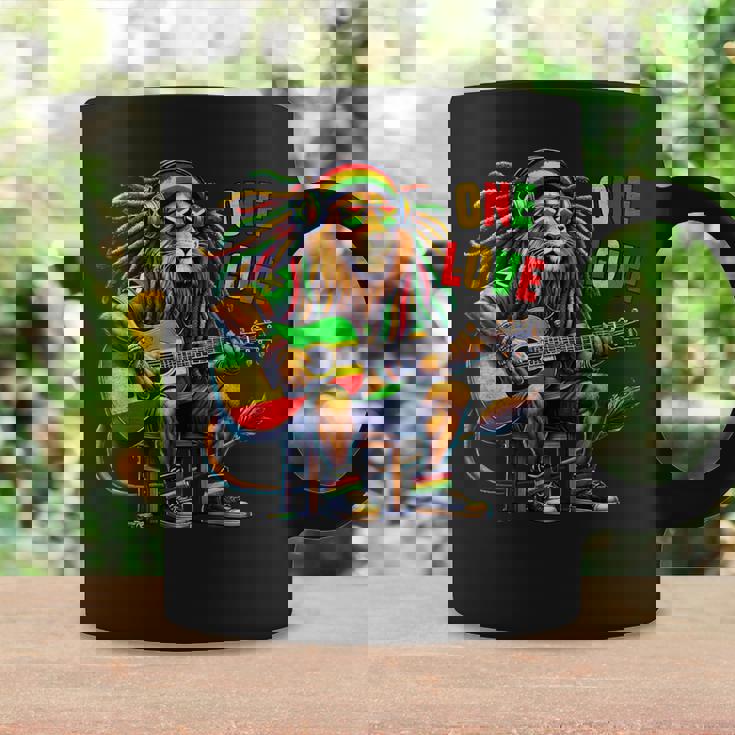 ヴィンテージ ラスタ ライオン レゲエ 音楽 One Loveibe ギター グラフィック コーヒーマグ ギフトのアイデア