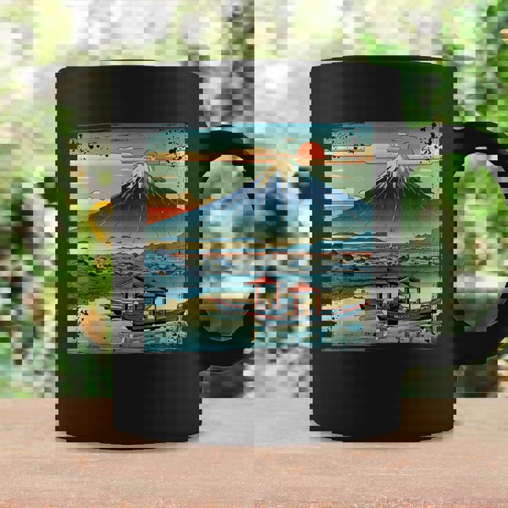 ヴィンテージ 日本の富士山 山に昇る太陽 コーヒーマグ ギフトのアイデア