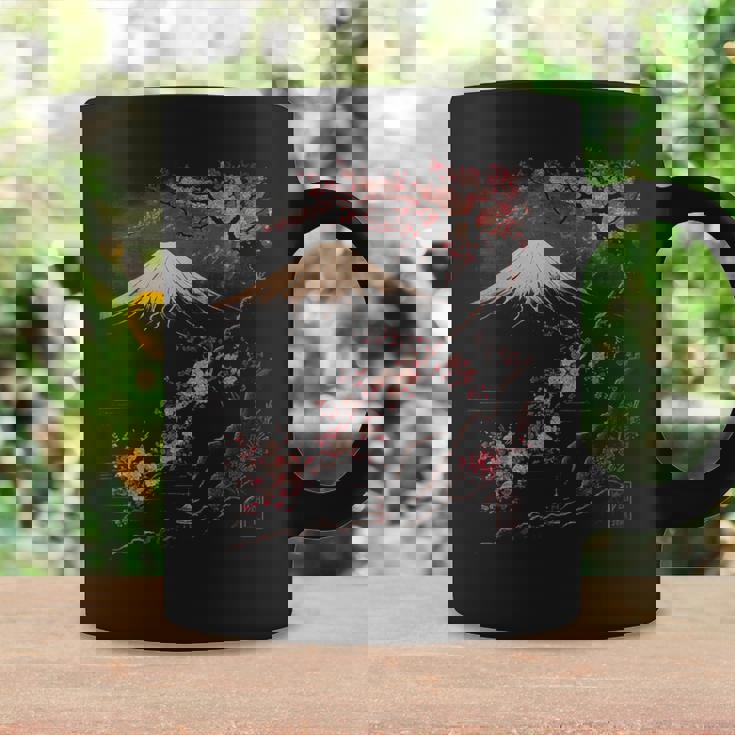 ヴィンテージ 桜 富士山 日本アート 日本 グラフィック コーヒーマグ ギフトのアイデア