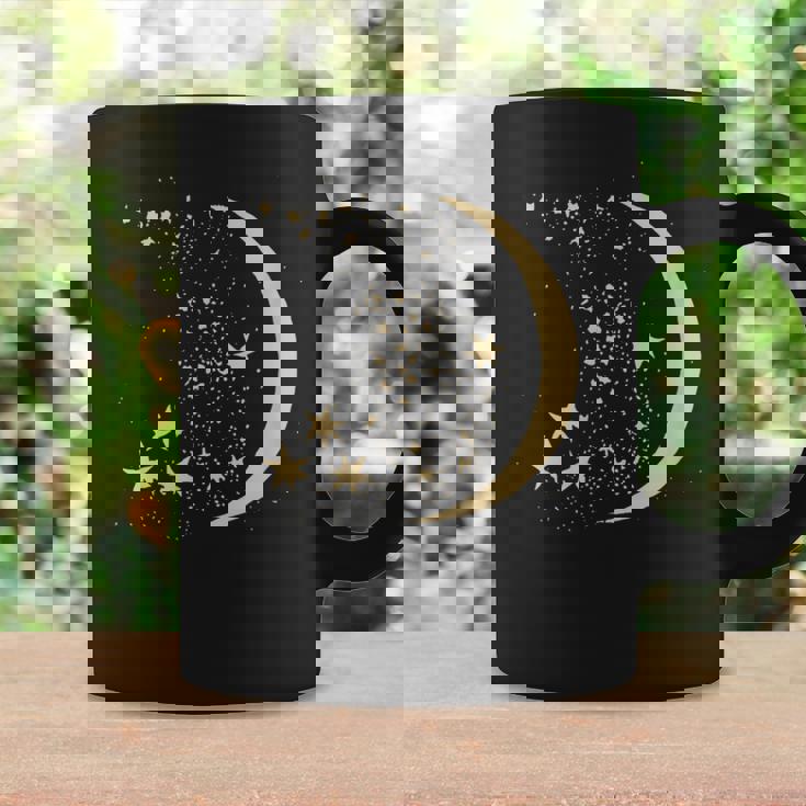 ヴィンテージ三日月と星宇宙アートイラストtシャツ コーヒーマグ ギフトのアイデア