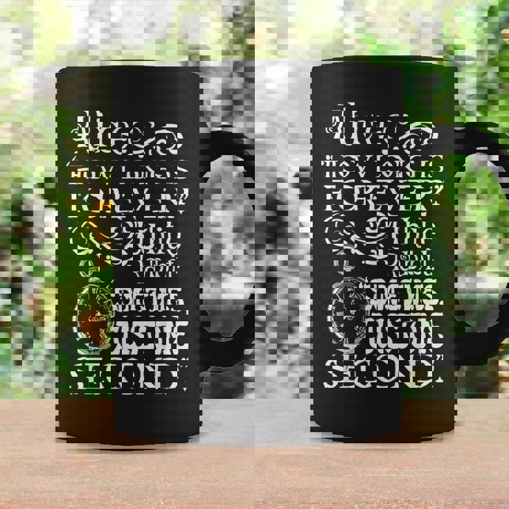 不思議の国の美しいアリス「How Long Is Forever」の引用 コーヒーマグ ギフトのアイデア