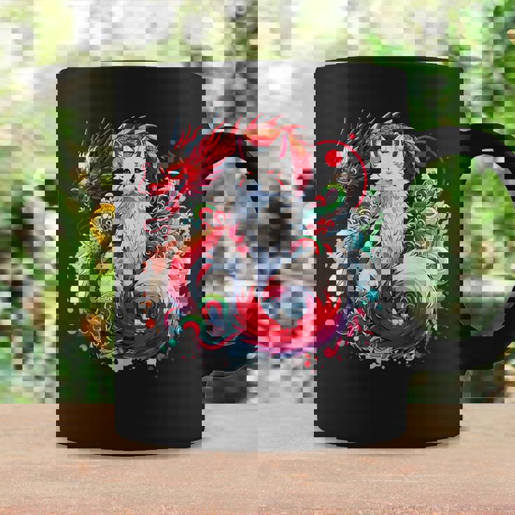 九尾狐 きつね竜 コーヒーマグ ギフトのアイデア