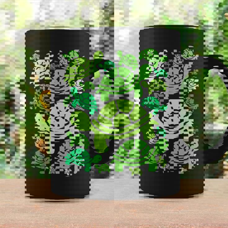 亀柄 カートゥーン アウトライン 面白いカメ コーヒーマグ ギフトのアイデア