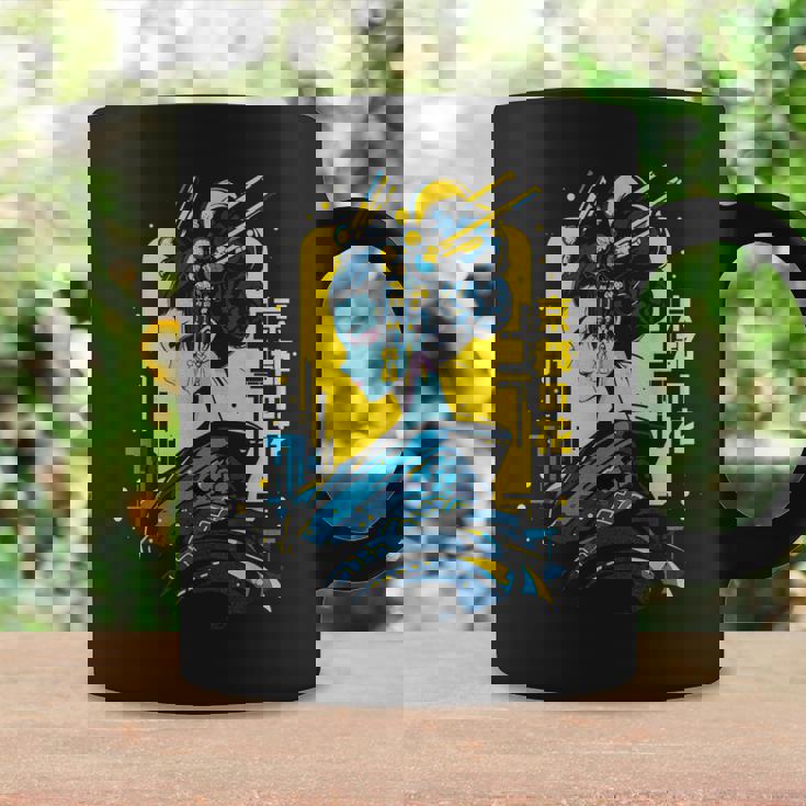 京の花、芸者イラスト サイバーパンク風 コーヒーマグ ギフトのアイデア