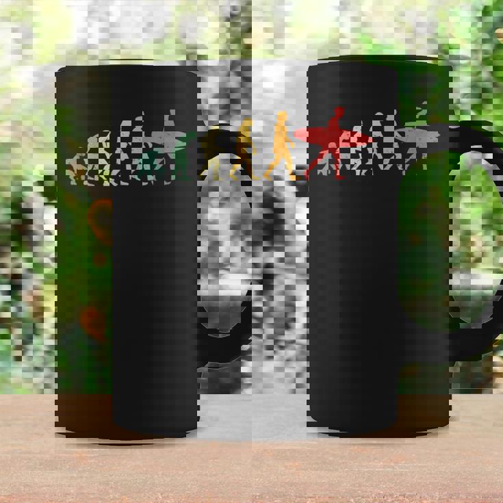 人類の進化 サーファー サーフィン ウォータースポーツ好き サーフボード サーフィン好き 海好き エボリューション コーヒーマグ ギフトのアイデア