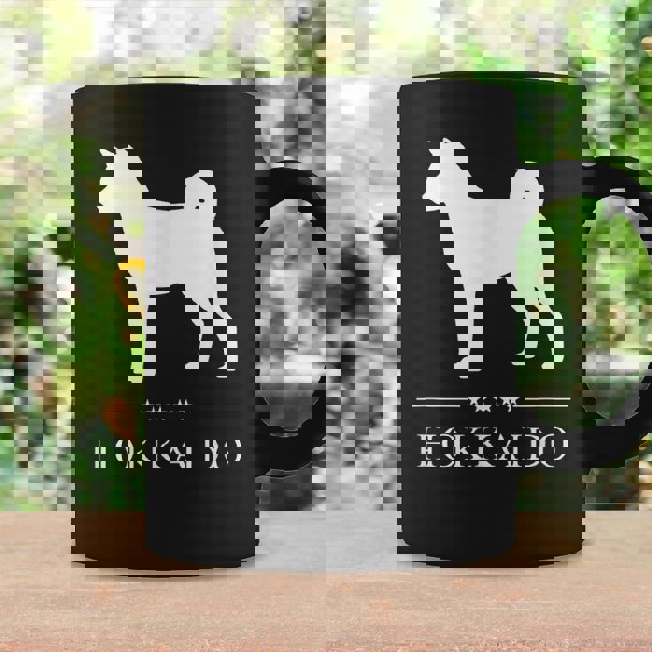 北海道犬 白シルエット コーヒーマグ ギフトのアイデア