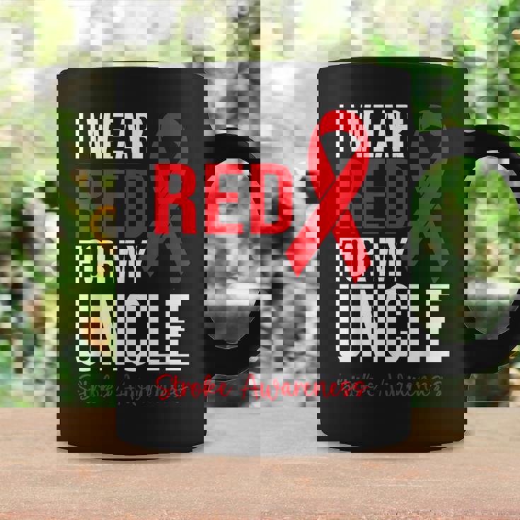 叔父さんの脳卒中啓発のために赤を着ています コーヒーマグ ギフトのアイデア