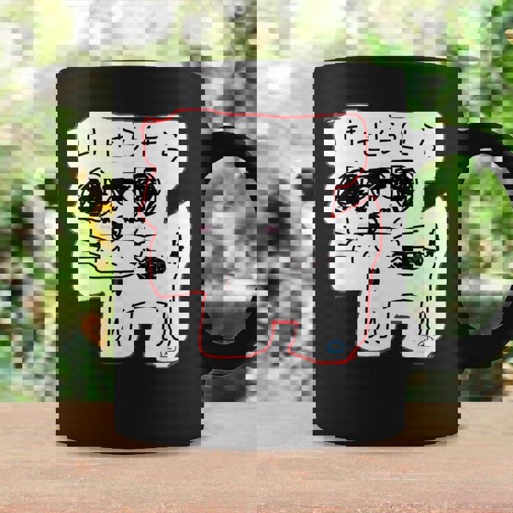 可愛い 癒される ジャックラッセルテリア 手書き ゆるい おもしろ 面白い 笑える 犬 日本語 個性的な けせらせら コーヒーマグ ギフトのアイデア