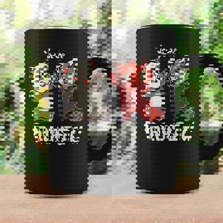 君はパンダスティックだよハイタッチのレッサーパンダとパンダ コーヒーマグ ギフトのアイデア