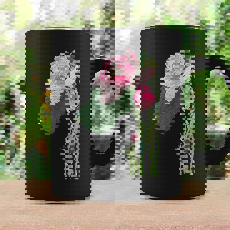 咲く蓮の花 蓮の花 ハス ヴィンテージ 日本美術 小原古邨 新版画 コーヒーマグ ギフトのアイデア