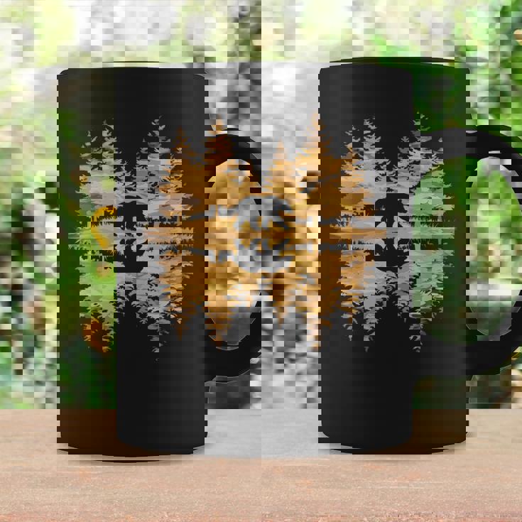 夕暮れのクマと森 自然愛好家 コーヒーマグ ギフトのアイデア