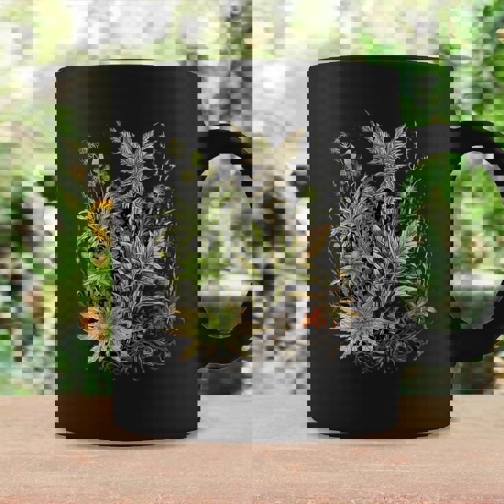 大麻植物とつぼみ 420 草 麻 サティバ インディカ ポットヘッド コーヒーマグ ギフトのアイデア