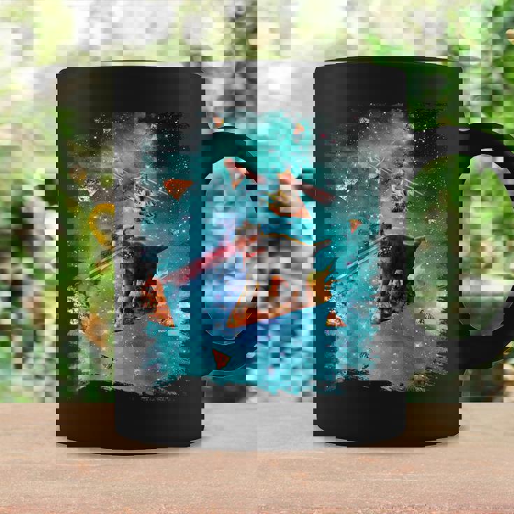 宇宙 レーザー目 猫 ピザに乗る猫 ギャラクシーキャット コーヒーマグ ギフトのアイデア