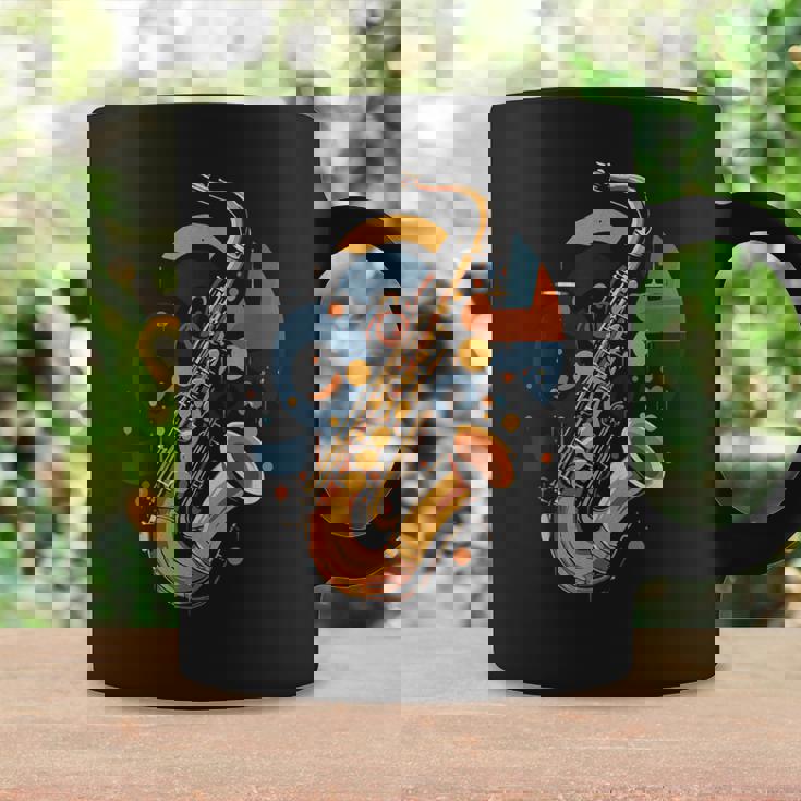 抽象音楽家 ジャズ サックス プレーヤー カラフル コーヒーマグ ギフトのアイデア