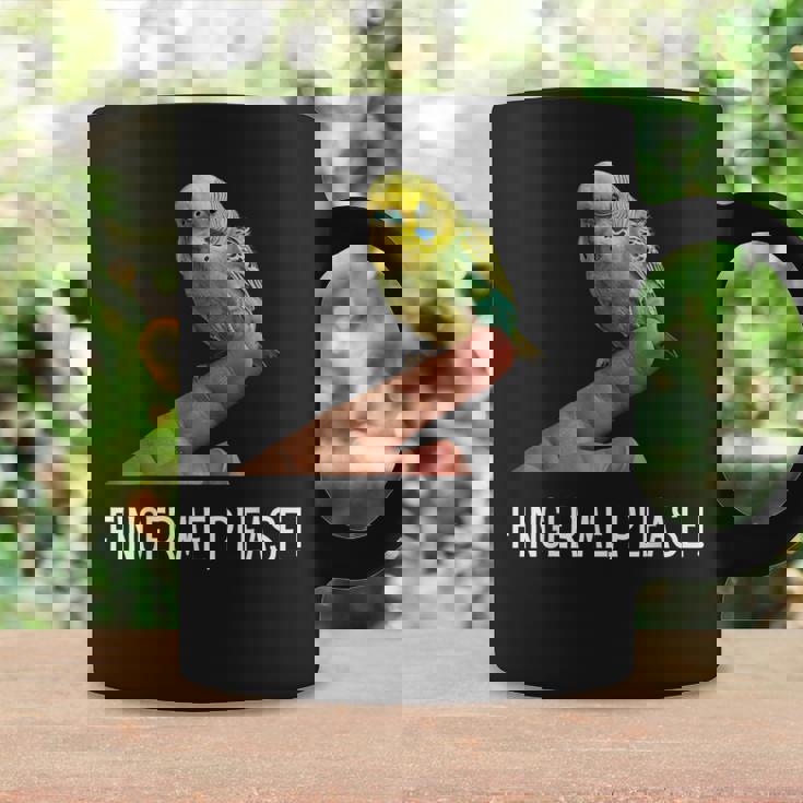 指の上のセキセイインコ 楽しいインコ セキセイインコ 鳥好きのギフト コーヒーマグ ギフトのアイデア