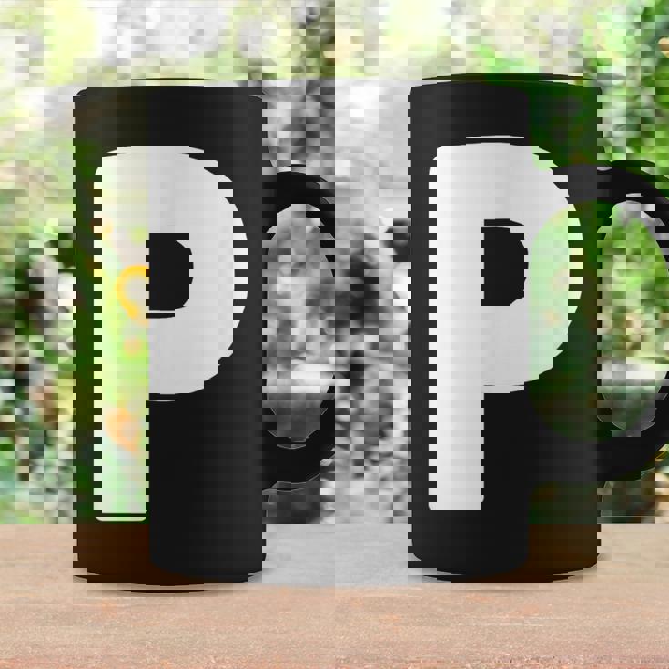文字p 大文字 アルファベット モノグラム イニシャル コーヒーマグ ギフトのアイデア
