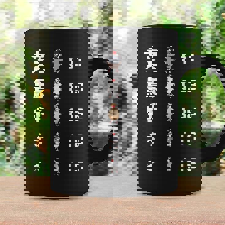 文鳥がすき 視力検査 ペット好き 桜文鳥 サクラブンチョウ 白文鳥 おもしろ 文鳥 文鳥好き コーヒーマグ ギフトのアイデア