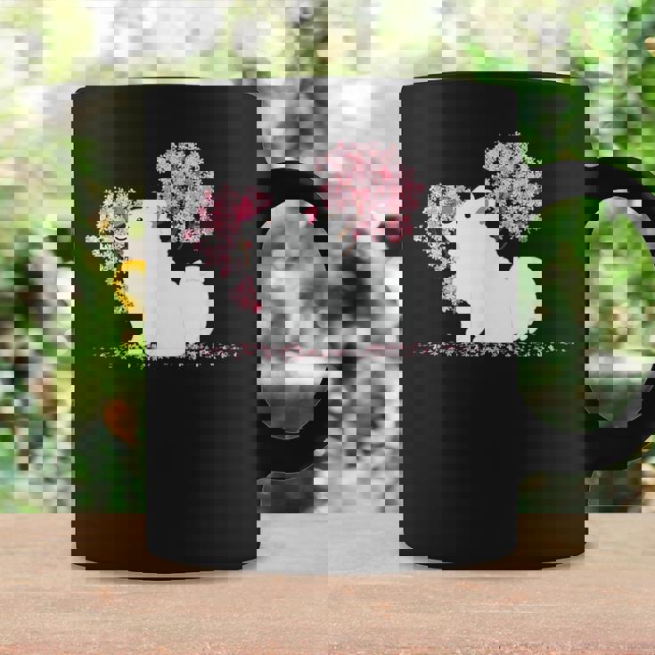 日本のかわいいさくら 桜 ジャパニーズスピッツ犬 コーヒーマグ ギフトのアイデア