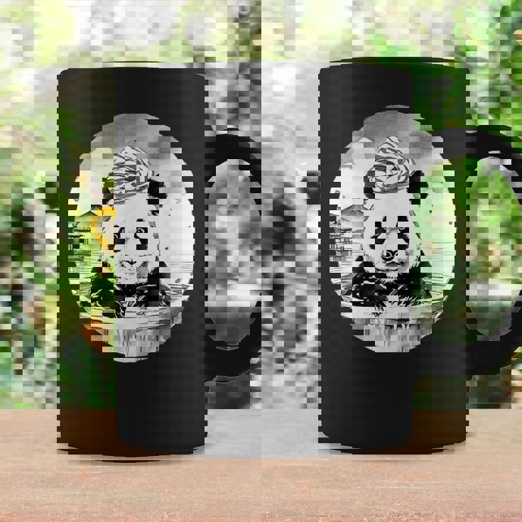 日本の温泉 パンダ 面白い 水墨画 温泉旅行 入浴 銭湯 お風呂 バスタイム 動物 和風 コーヒーマグ ギフトのアイデア