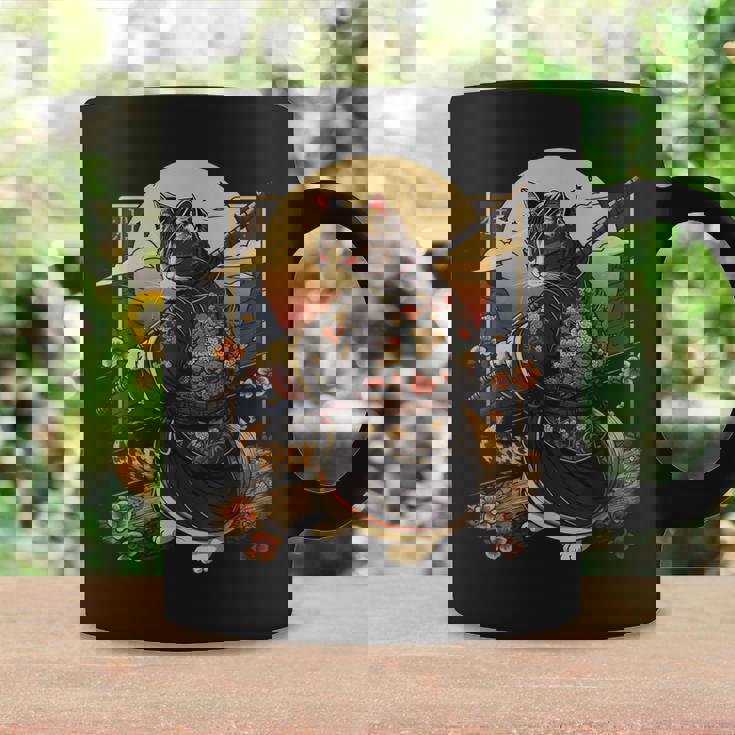 日本の芸術 猫 忍者 浮世絵 アニメスタイル サムライキャット コーヒーマグ ギフトのアイデア