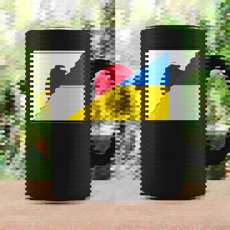 日本ウクライナ国旗日本語ウクライナサポートスタンド付き コーヒーマグ ギフトのアイデア