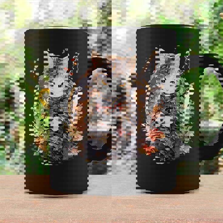 日本美術 猫 忍者 浮世絵 アニメ風 侍猫 コーヒーマグ ギフトのアイデア