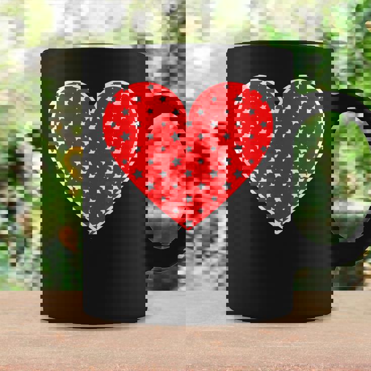 星柄のグラフィックハートプリント。 コーヒーマグ ギフトのアイデア