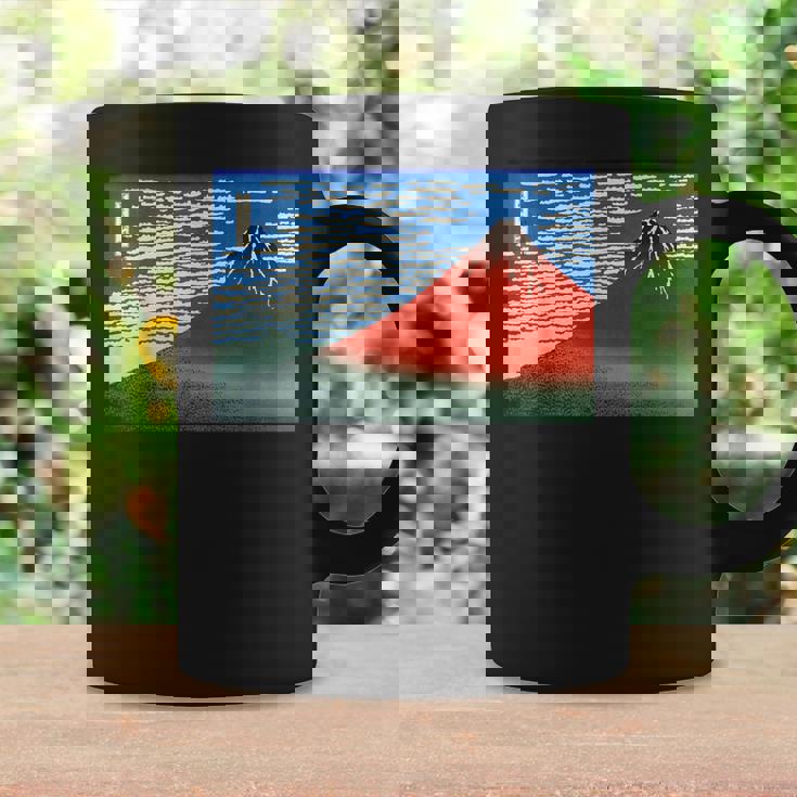 晴天の赤富士山 日本風景アートプリント コーヒーマグ ギフトのアイデア