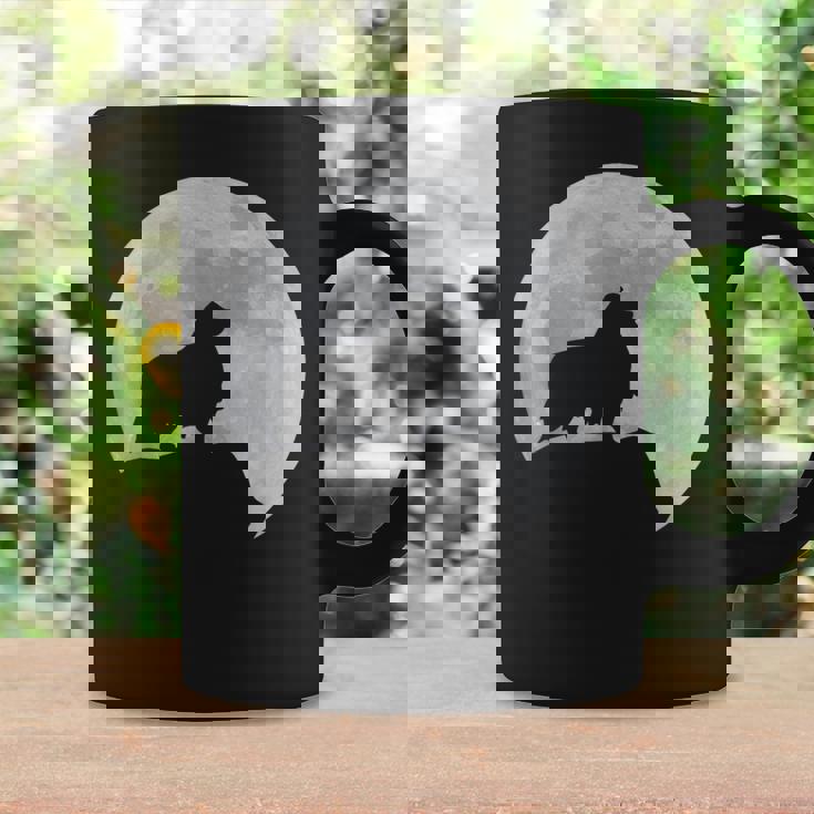 月と犬のシルエット シェルティーシェットランドシープドッグ コーヒーマグ ギフトのアイデア