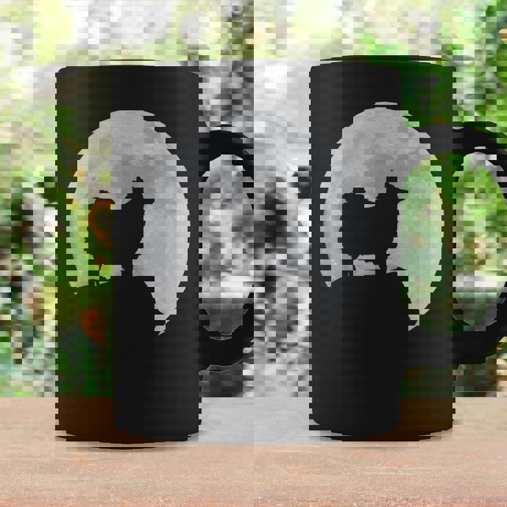 月と犬のシルエット ポンポメラニアン コーヒーマグ ギフトのアイデア