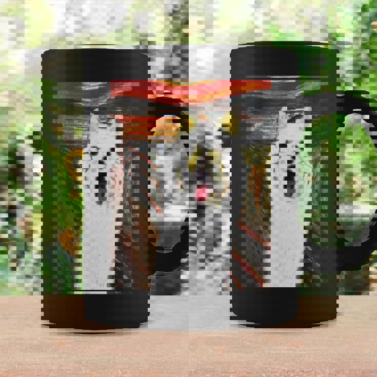 柴犬 面白いtシャツ 犬 ムンクの叫び かわいい メンズ 子供 おもしろ 服 グッズ ネタ わんこ イヌ コーヒーマグ ギフトのアイデア