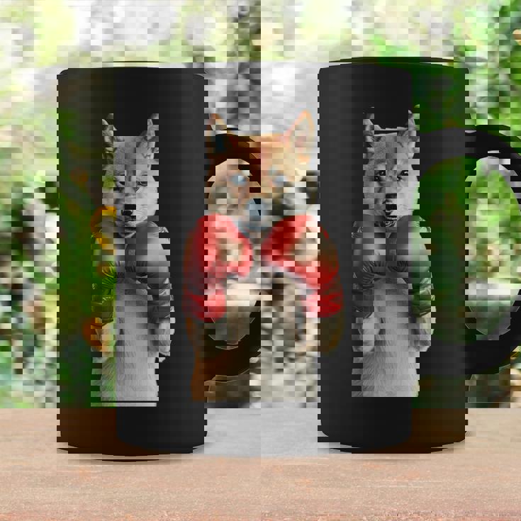 柴犬ボクシング 長袖tシャツ コーヒーマグ ギフトのアイデア