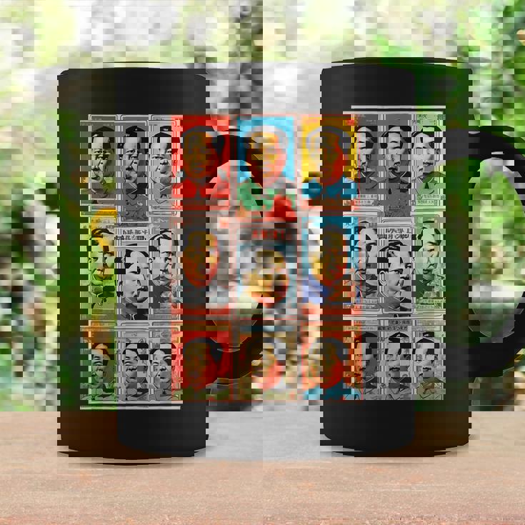 毛沢東ポップアートグリッド-9カラフルな肖像画と書道 コーヒーマグ ギフトのアイデア