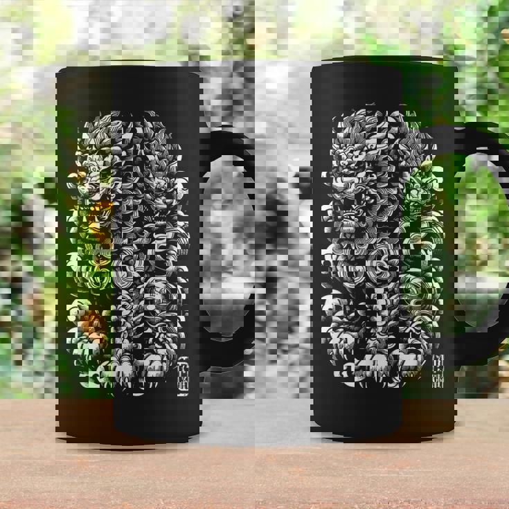 沖縄ジャパン シーサーガーディアンライオンズ 沖縄漢字はんこ スタンプ コーヒーマグ ギフトのアイデア