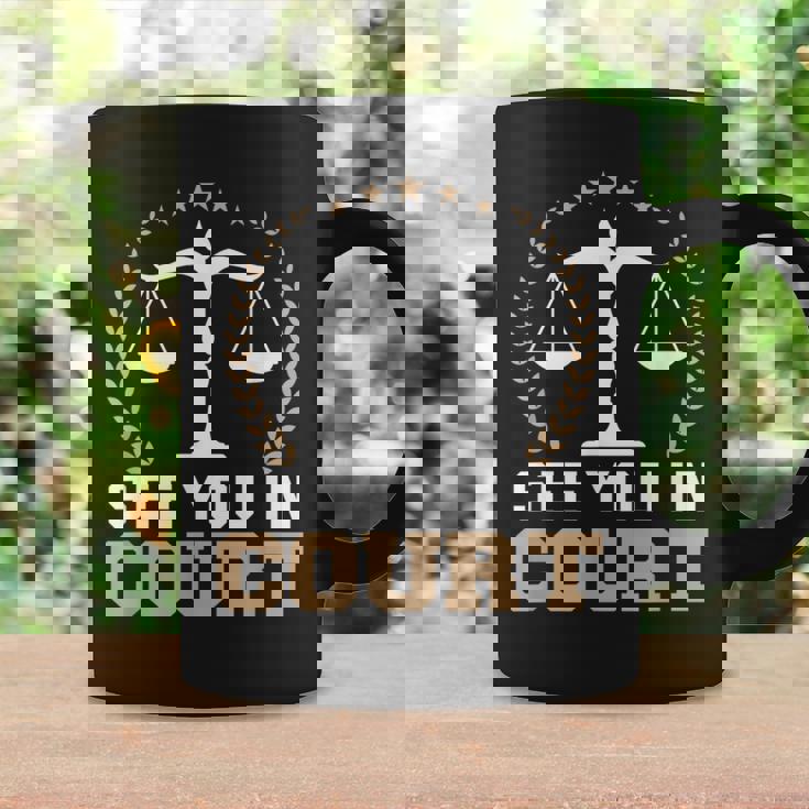 法廷で会おう 弁護士ミーム 未来の弁護士 引退した弁護士 コーヒーマグ ギフトのアイデア