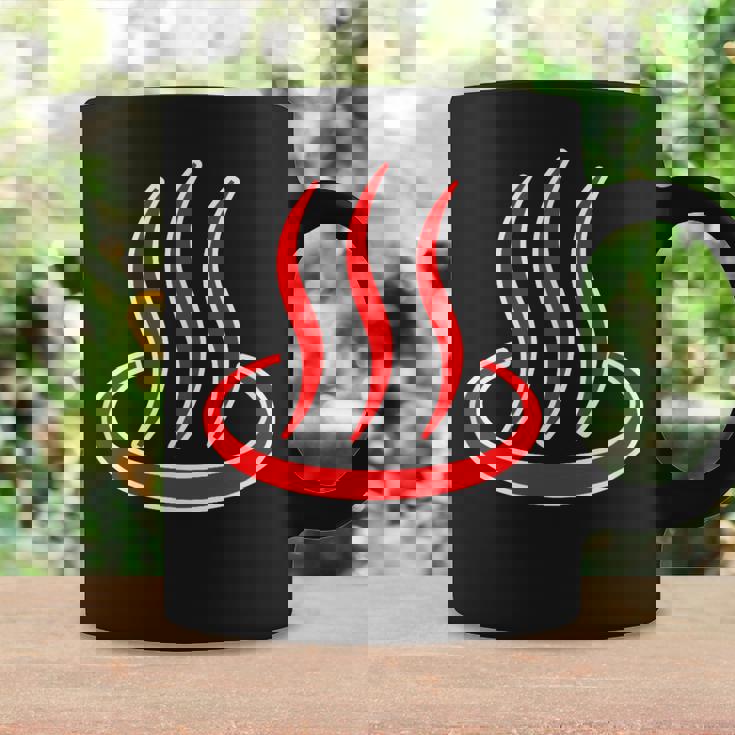 温泉マーク・赤 レッド（アイラブ 温泉／お風呂 大好き）銭湯 記号 お土産 旅行 メッセージ・面白 コーヒーマグ ギフトのアイデア