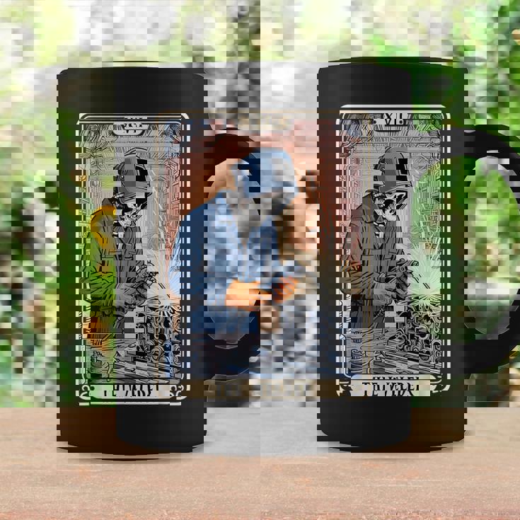 溶接機 溶接 タロット カード スケルトン 面白い 金属製 労働者 コーヒーマグ ギフトのアイデア