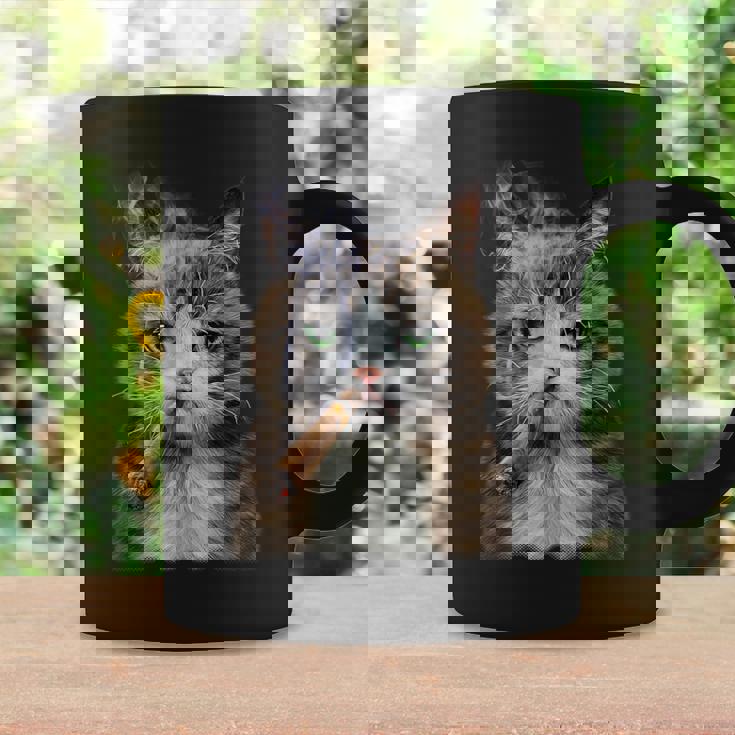 煙草を吸うネコ 猫 たばこ ねこ コーヒーマグ ギフトのアイデア