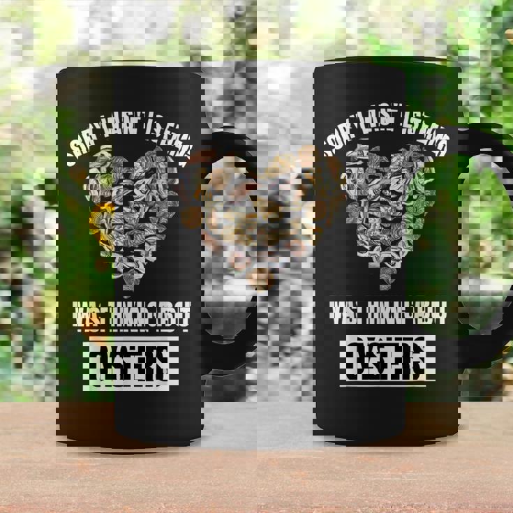 牡蠣好きにはごめんなさい、牡蠣のことを考えて聞いていませんでした コーヒーマグ ギフトのアイデア