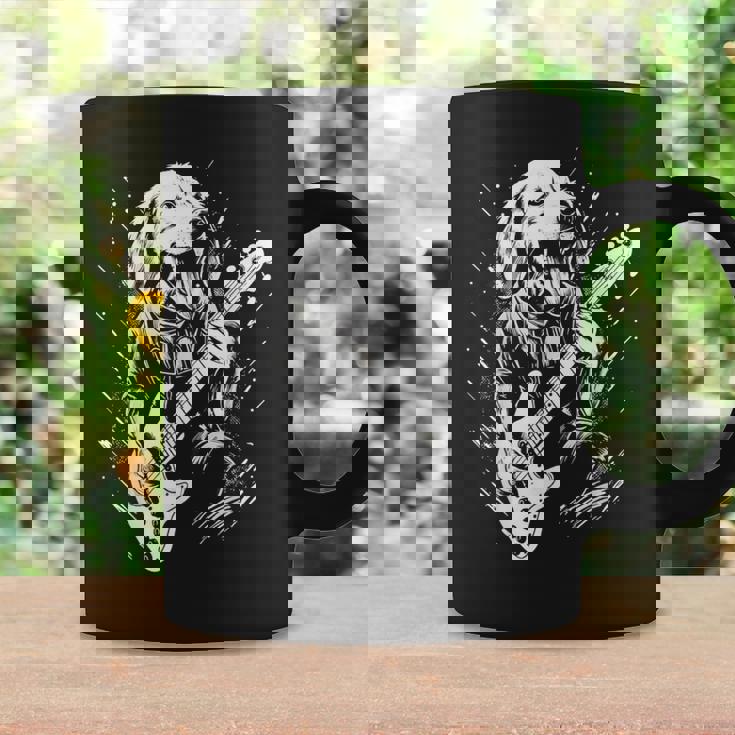 犬 演奏 ベース ギター シャツ 男性用 動物 ギターを弾く コーヒーマグ ギフトのアイデア