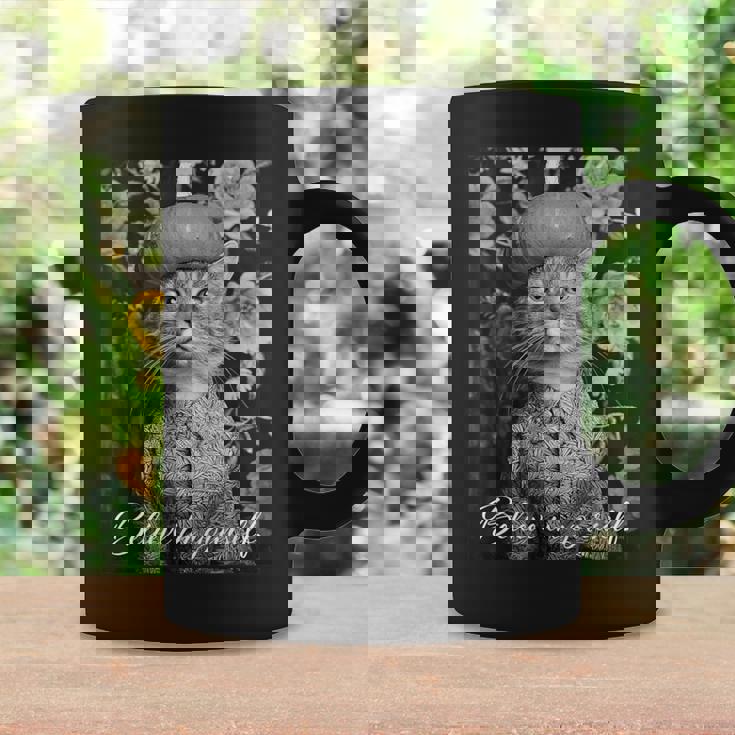 猫 モノクロ 写真 おしゃれ 可愛い 個性的 ハロウィン かぼちゃ コーヒーマグ ギフトのアイデア