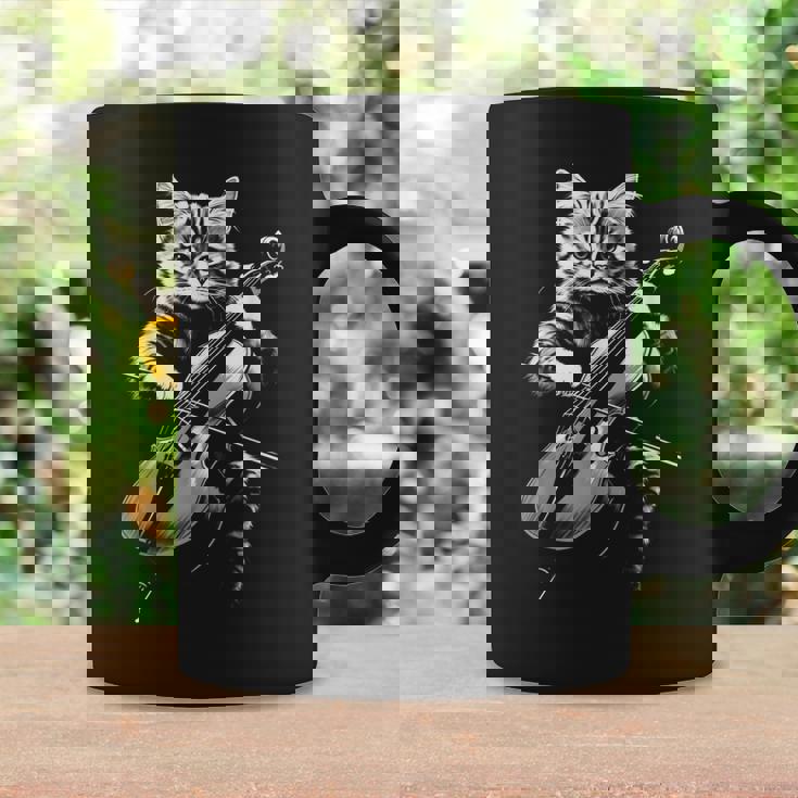 猫 演奏 チェロ ヴィンテージ ジャズ ミュージシャン チェリスト コーヒーマグ ギフトのアイデア