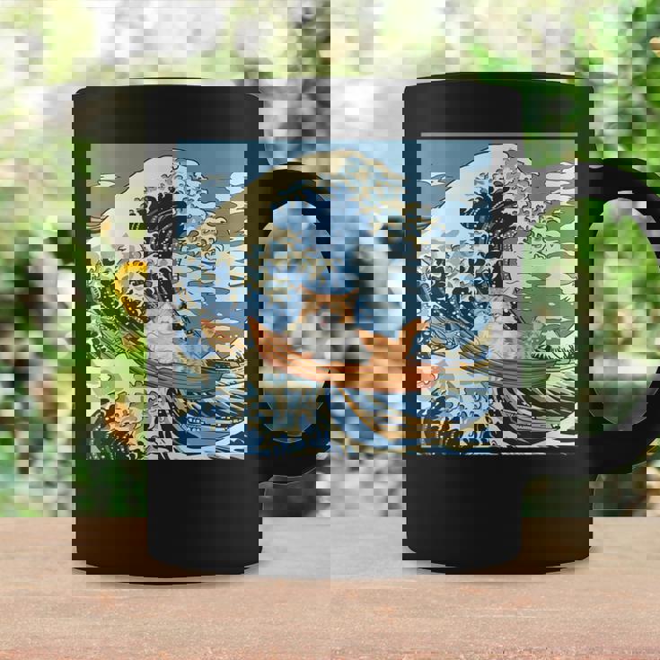 猫 葛飾北斎 神奈川沖浪裏 ネタ 冗談 ギャグ かわいい コーヒーマグ ギフトのアイデア