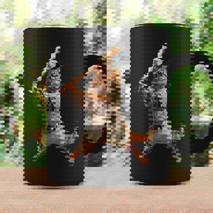 猫 面白いtシャツ 野球 ネコ ベースボール おもしろ 服 ネタ メンズ 野球部 おもしろグッズ 大人 子供 コーヒーマグ ギフトのアイデア