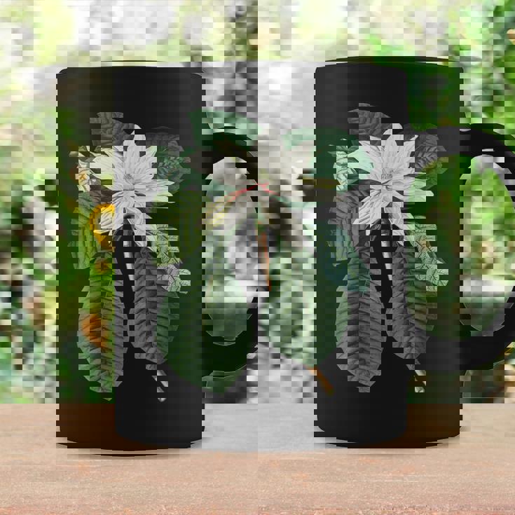 白モクレン花 ボタニカルアート コーヒーマグ ギフトのアイデア